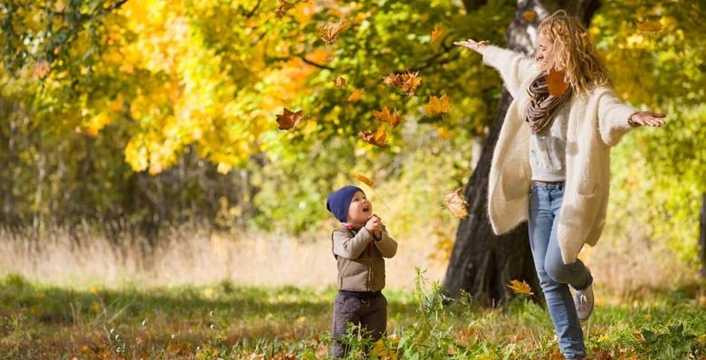 Family playing Stuck in the Mud
