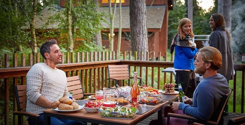 Group barbecue at Forest Holidays