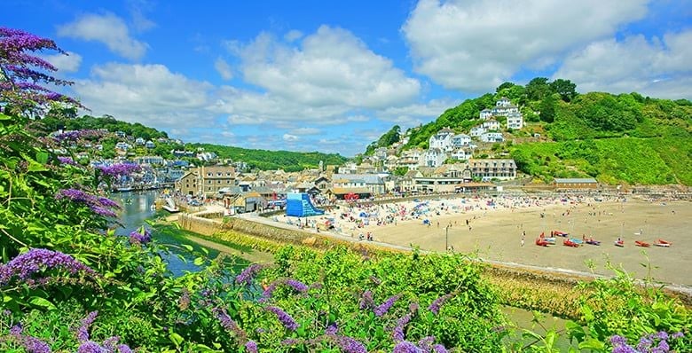The beach at Looe, a popular tourist spot