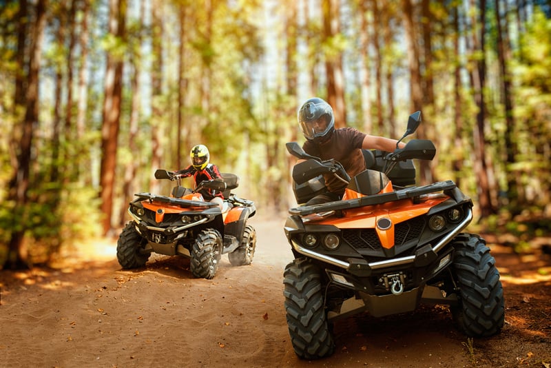 Quad biking in the forest