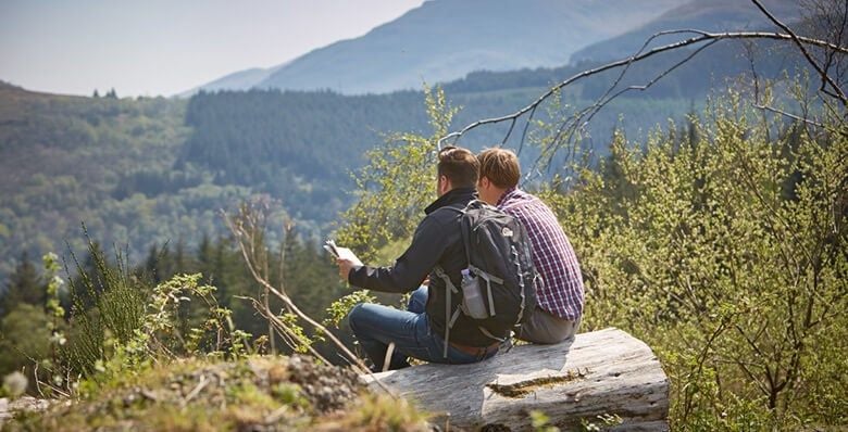 Couple explore the Scottish landscapes