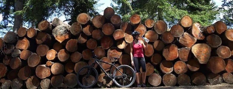 Person taking a break from cycling 