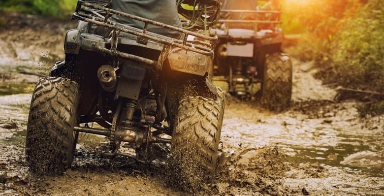 Quad biking in the mud