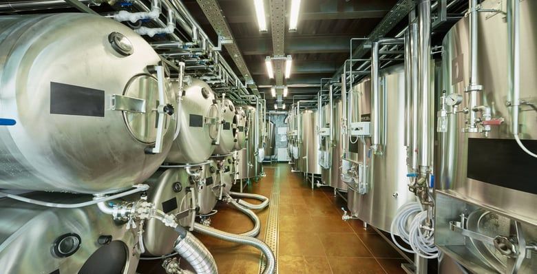 Inside a mini brewery