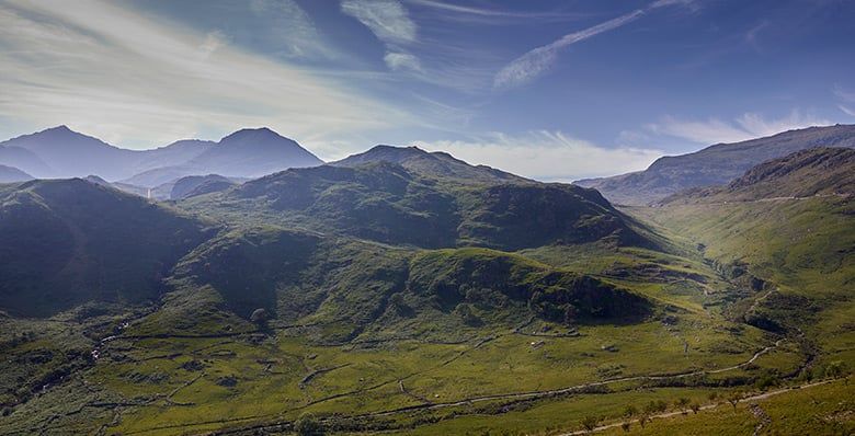 Green mountain views in Wales