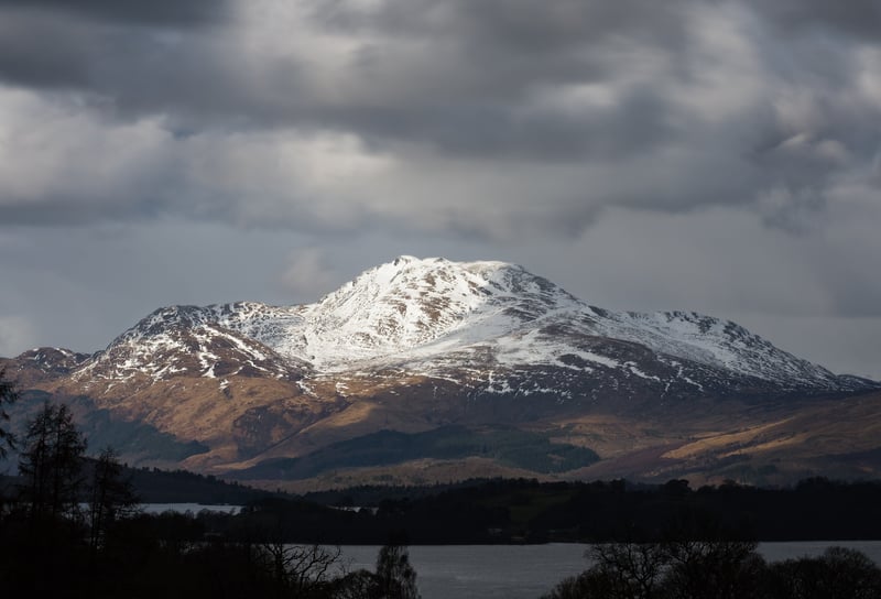 View of Ben Lomond in winter