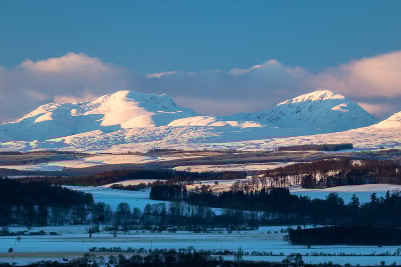 View of Stuc a Chroin and Ben Vorlich in winter