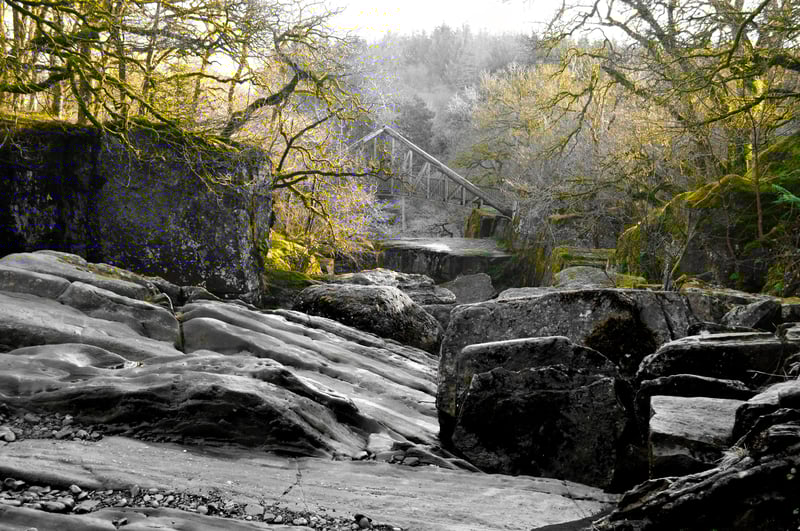 View of Bracklinn Falls in Scotland