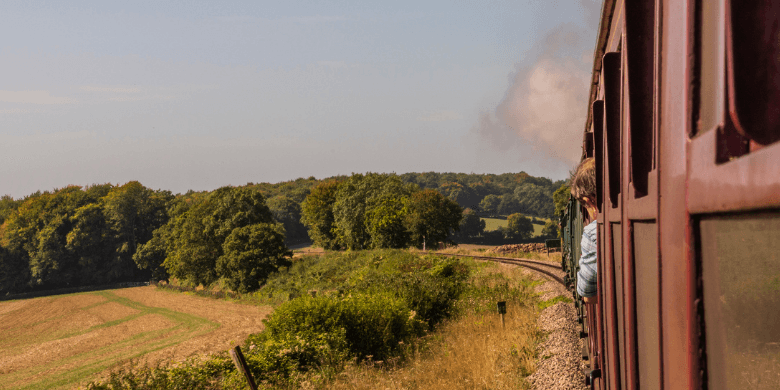 Watercress line overlooking Hampshire countryside
