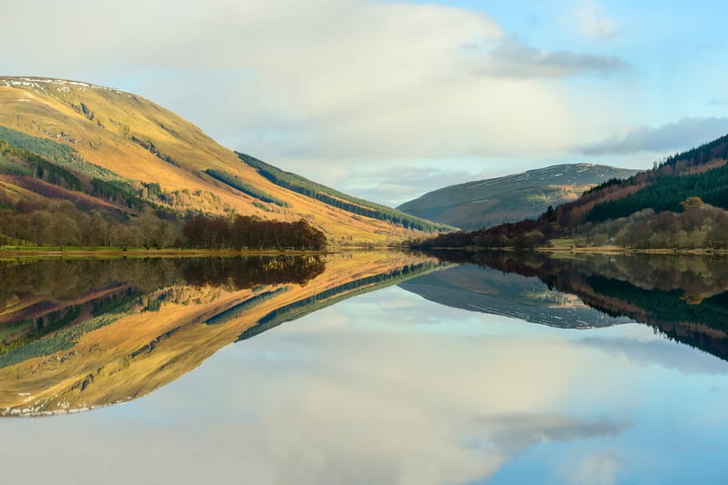 Peaceful mountain and loch views in Scotland