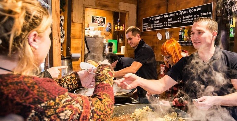 Food market at Glasgow Christmas market