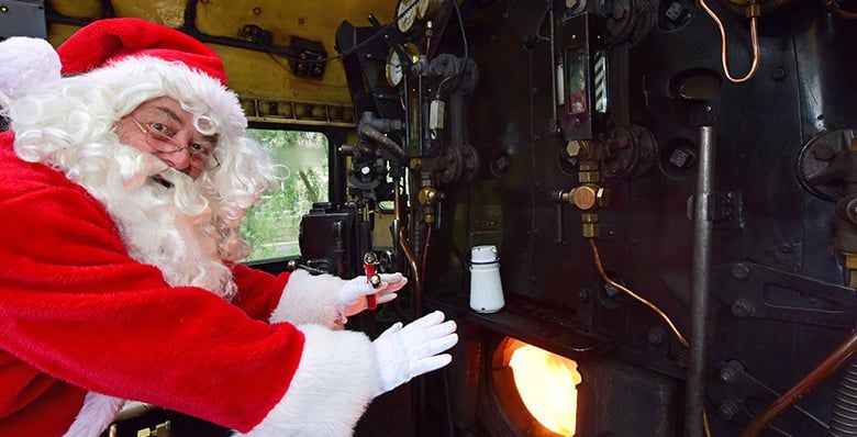 Father Christmas aboard a train