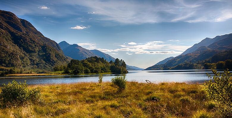Scottish landscape and loch