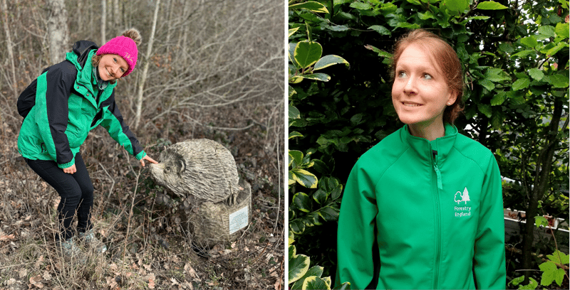 Team from Forestry England in the forest