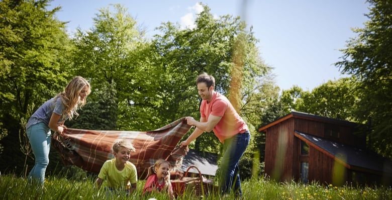 Family picnic at Forest Holidays