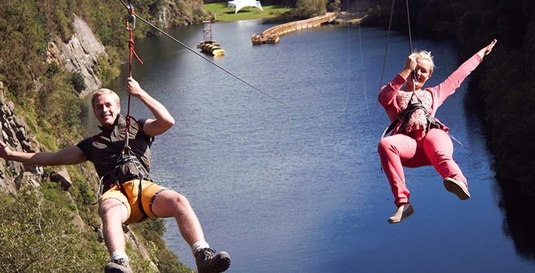 Zipwire at Adrenalin Quarry, Cornwall