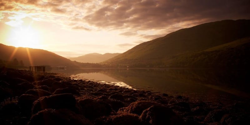 Sunset views over the Scottish mountains