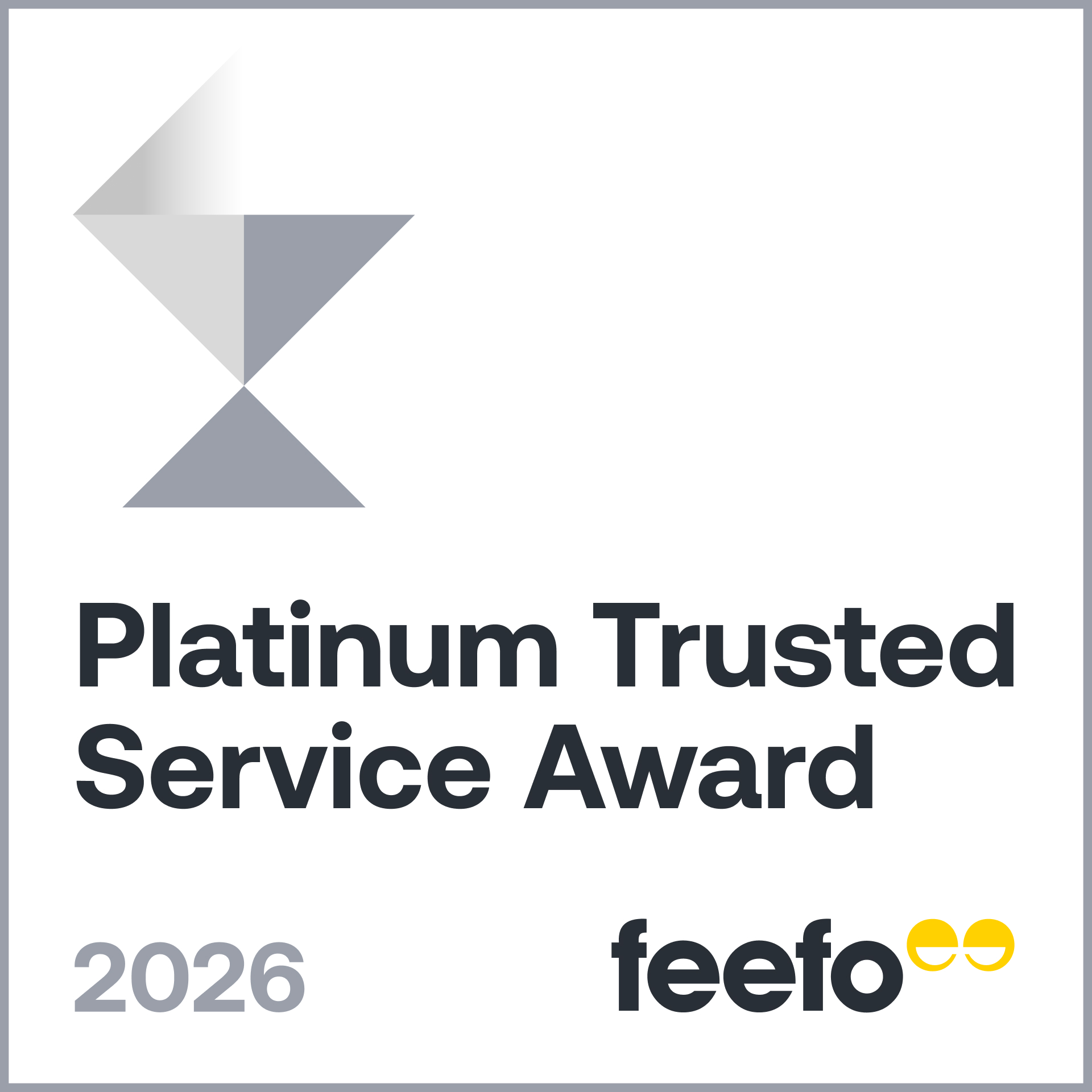 Feefo Platinum Trusted Service Award 2026